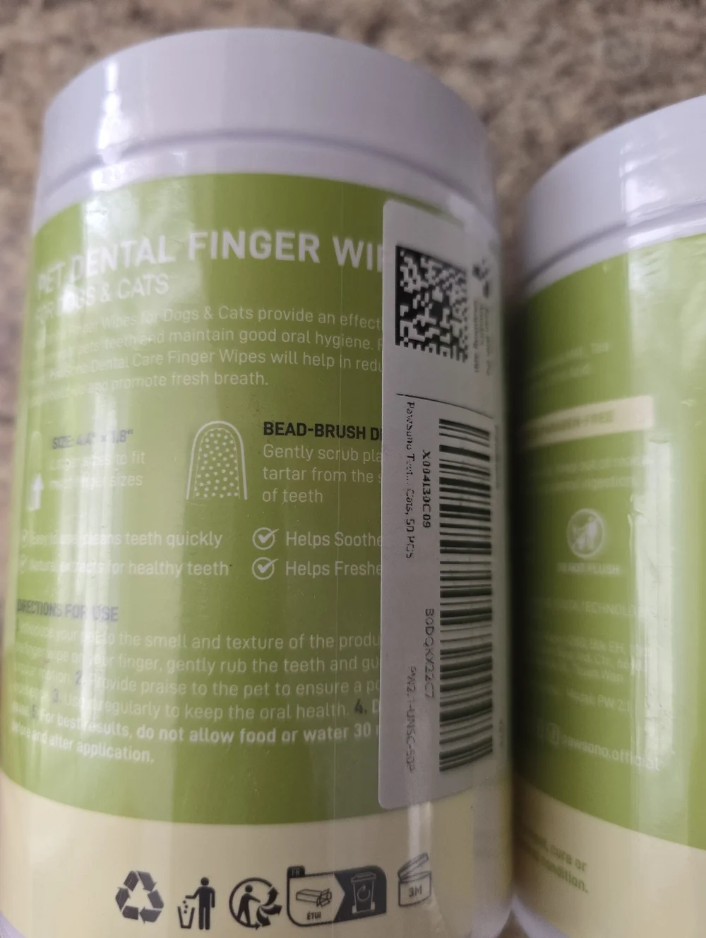 Pet Dental Finger Wipes - Green